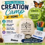 Looking for summer camp at home ideas? Discover Creation Camp at Home from Media Angels—a fun, faith-based summer learning experience for homeschool families.